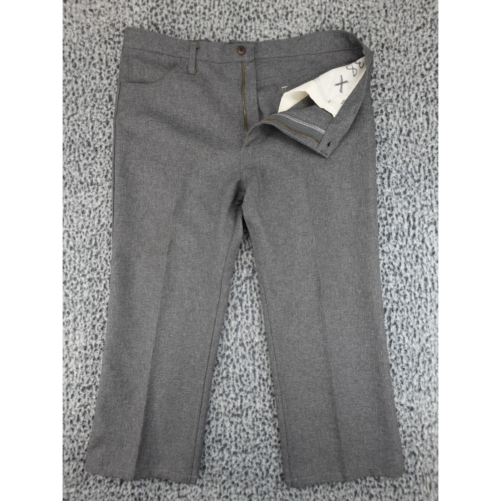 Wranglers Mens Grey Dress Pants Straight Leg Flat Front Trousers 38x29 Grey